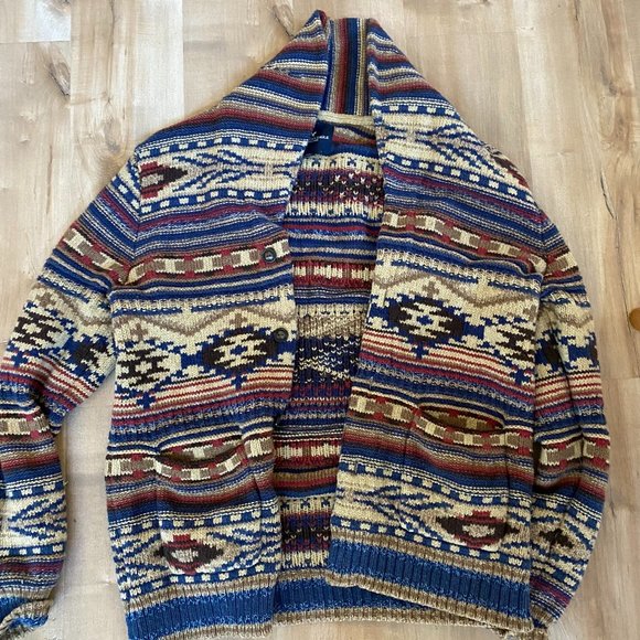 Mens American Eagle Aztec Cardigan Size 